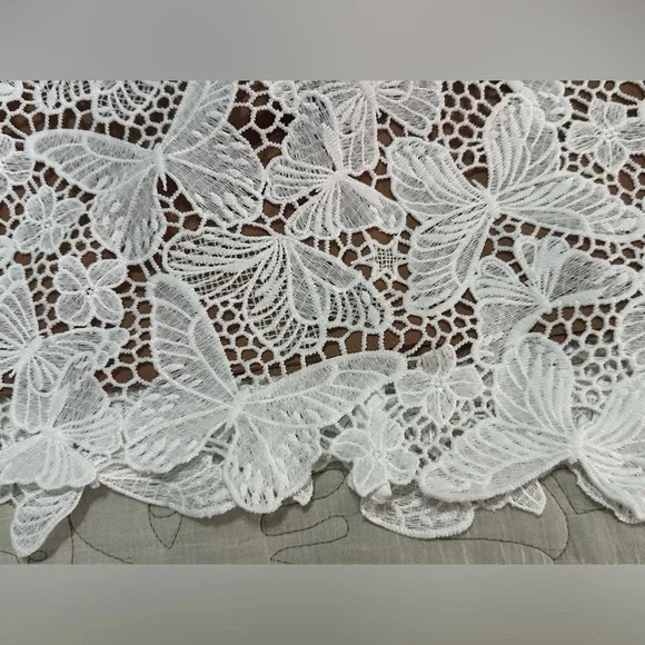 NWOT Elliatt Verona Dress XS 3D Butterfly Lace White Nude Lining - Picture 10 of 13